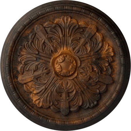 Ekena Millwork Washington Ceiling Medallion (Fits Canopies up to 2 7/8"), Hand-Painted Rust, 17 1/8"OD x 1 1/2"P CM17WARUS